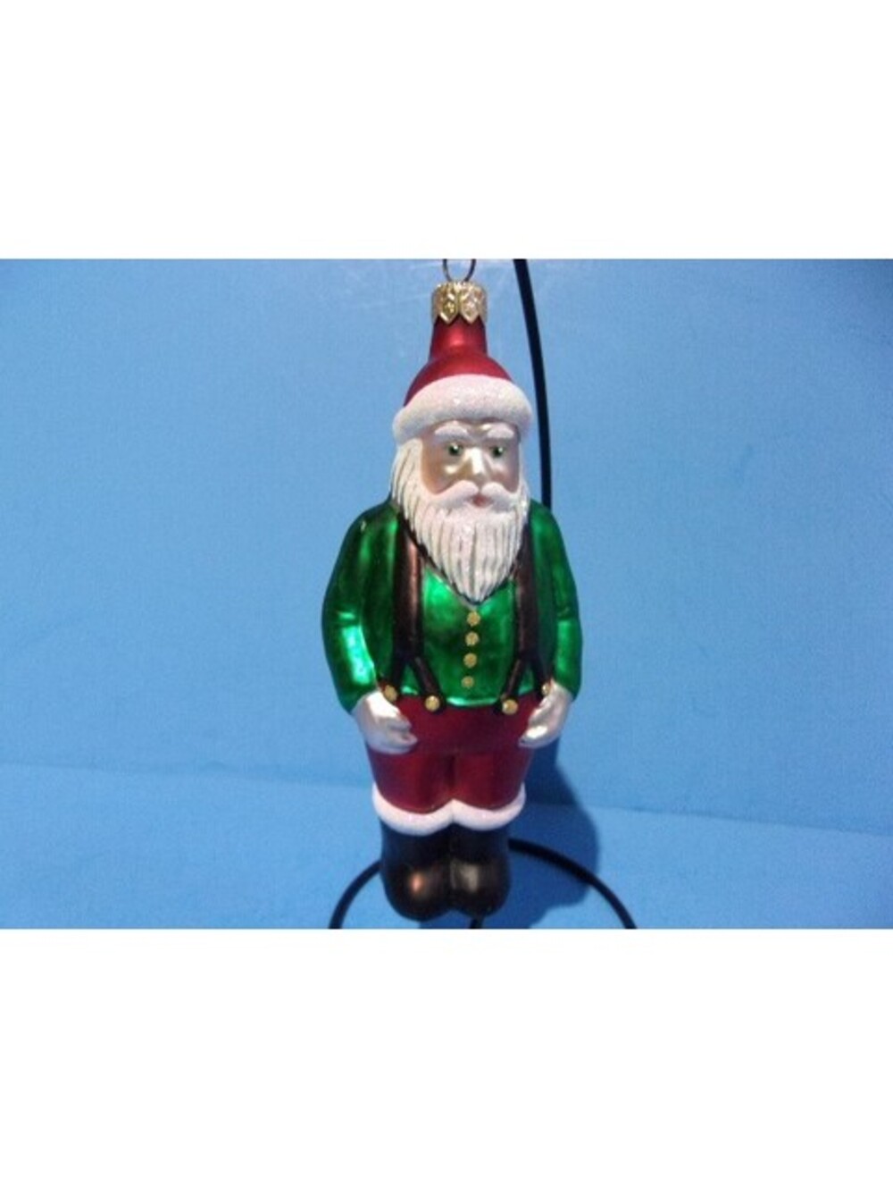 Vintage Patricia Breen WORKSHOP SANTA Glass Holiday Ornament 1996 Retired #9653